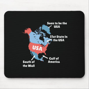 Funny Trump Map USA - Kanada, Grönland, Golf O Mousepad