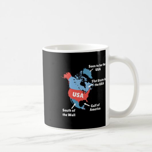 Funny Trump Map USA - Kanada Kaffeetasse (Rechts)