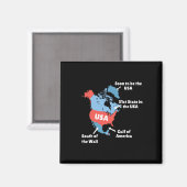 Funny Trump Map USA - Kanada Magnet (Vorderseite/Rückseite)