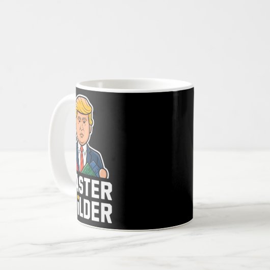 Funny Trump Master Builder Gebäude blockt Geschenk Kaffeetasse (Vorderseite Links)