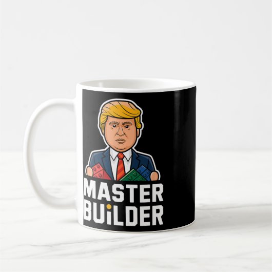 Funny Trump Master Builder Gebäude blockt Geschenk Kaffeetasse (Links)