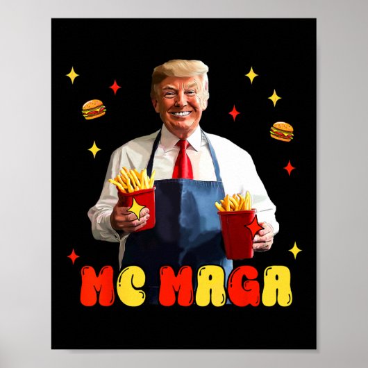 Funny Trump Mc Mega Fries Fast Food Poster (Vorne)