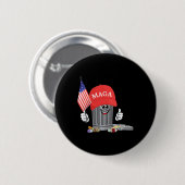 Funny Trump Mega Cartoon Garbage Can American Flag Button (Vorne & Hinten)