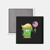 Funny Trump Mega Cartoon Garbage Can American Flag Magnet (Vorderseite/Rückseite)