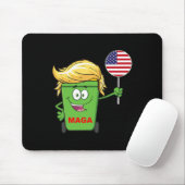 Funny Trump Mega Cartoon Garbage Can American Flag Mousepad (Mit Mouse)