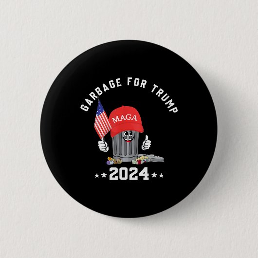 Funny Trump Mega Garbage Can Cartoon Charakter Ame Button (Vorderseite)