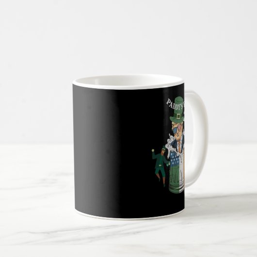 Funny Trump Paddy's Back St Patrick Day Funny Gif Kaffeetasse (VorderseiteRechts)