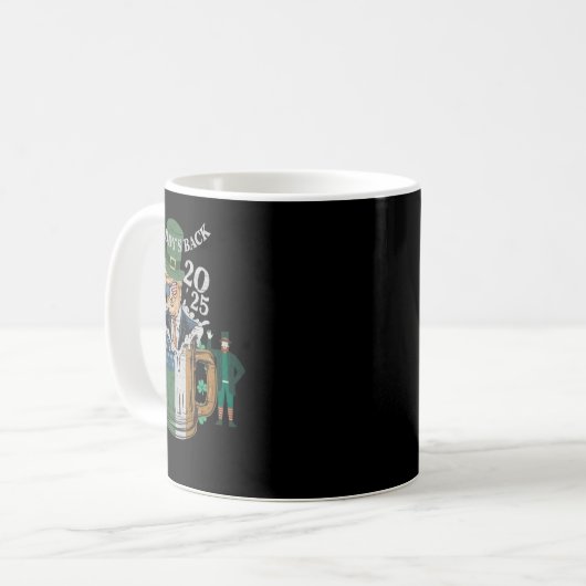 Funny Trump Paddy's Back St Patrick Day Funny Gif Kaffeetasse (Vorderseite Links)