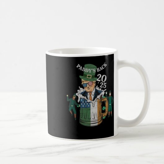 Funny Trump Paddy's Back St Patrick Day Funny Gif Kaffeetasse (Rechts)
