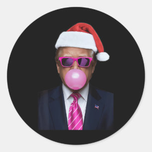 Funny Trump Pink Blase Gum Weihnachten Weihnachten Runder Aufkleber