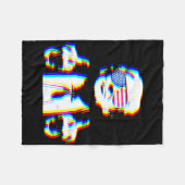 Funny Trump Psychedelic Edm Trippy Vaporwave Techn Fleecedecke (Vorderseite (Horizontal))