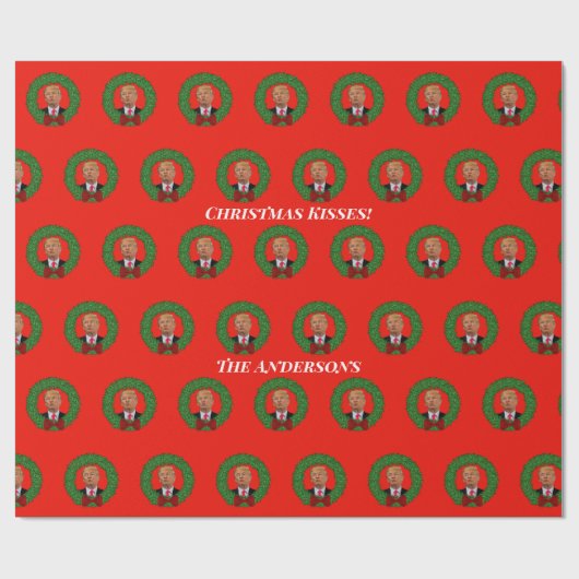 Funny Trump Pucker und Weihnachten im Westen Geschenkpapier (Flach)