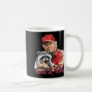 Funny Trump Raccoon Feral und Felon 4. Juli Pa Kaffeetasse
