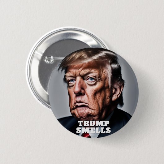 Funny Trump riecht Button (Vorne & Hinten)