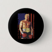 Funny Trump Rocky Boxing Meme Boxer Us Flag Patric Button (Vorderseite)