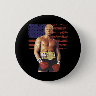 Funny Trump Rocky Boxing Meme Boxer Us Flag Patric Button