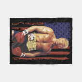 Funny Trump Rocky Boxing Meme Boxer Us Flag Patric Fleecedecke (Vorderseite (Horizontal))