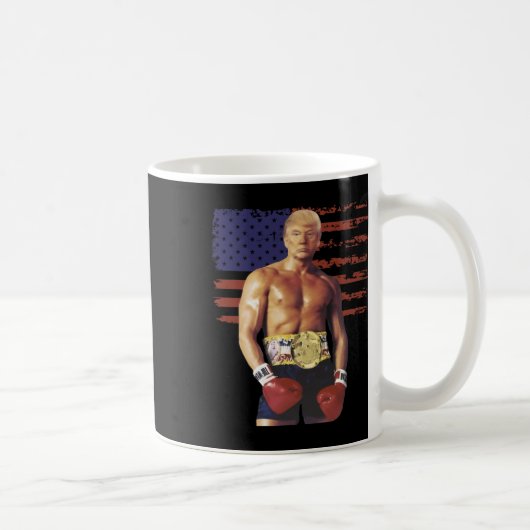 Funny Trump Rocky Boxing Meme Boxer Us Flag Patric Kaffeetasse (Rechts)