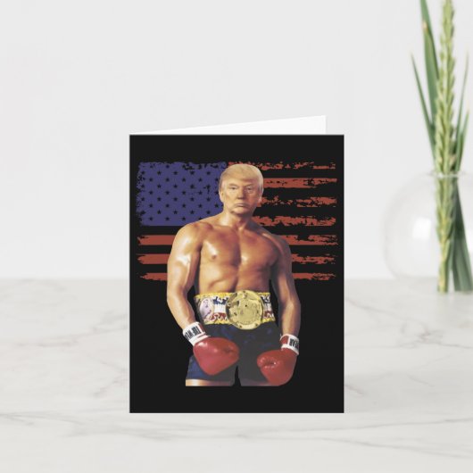 Funny Trump Rocky Boxing Meme Boxer Us Flag Patric Karte (Vorderseite)