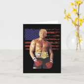 Funny Trump Rocky Boxing Meme Boxer Us Flag Patric Karte (Gelbe Blume)