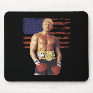 Funny Trump Rocky Boxing Meme Boxer Us Flag Patric Mousepad