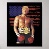 Funny Trump Rocky Boxing Meme Boxer Us Flag Patric Poster (Vorne)