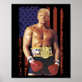 Funny Trump Rocky Boxing Meme Boxer Us Flag Patric Poster (Vorne)