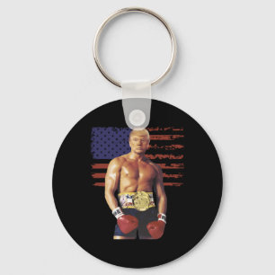 Funny Trump Rocky Boxing Meme Boxer Us Flag Patric Schlüsselanhänger