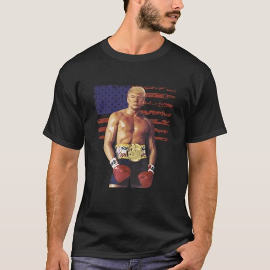 Funny Trump Rocky Boxing Meme Boxer US Flag Patric T-Shirt (Vorderseite)