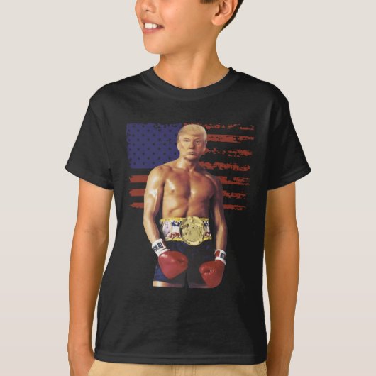 Funny Trump Rocky Boxing Meme Boxer Us Flag Patric T-Shirt (Vorderseite)