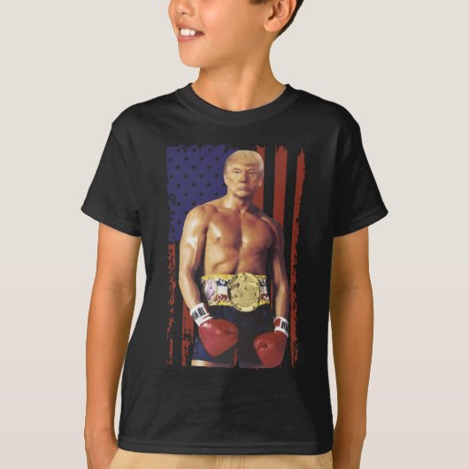Funny Trump Rocky Boxing Meme Boxer Us Flag Patric T-Shirt (Vorderseite)