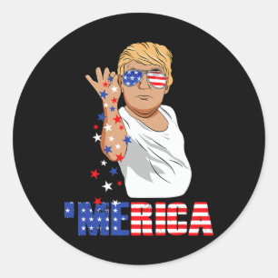 Funny Trump Salz Merica Freiheit 4. Juli Geschenke Runder Aufkleber