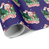 Funny Trump Santa Blue Geschenkpapier (Rolleneckpunkt)