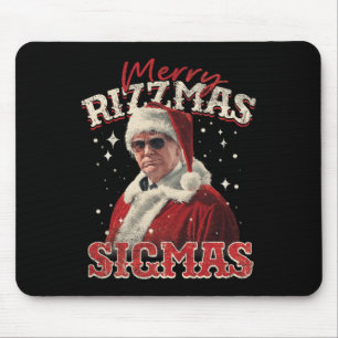 Funny Trump Santa Merry Rizzmas Sigmas Xmas Pajama Mousepad