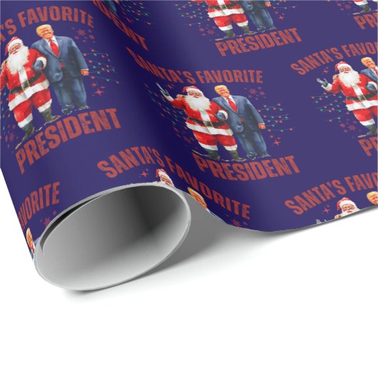 Funny Trump Santa's Favorite President Christmas Geschenkpapier (Rolleneckpunkt)