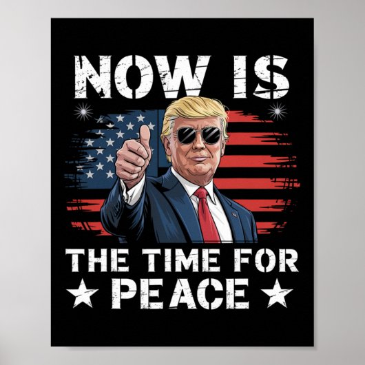 Funny Trump Saying Now Is The Time For Peace 3 Poster (Vorne)