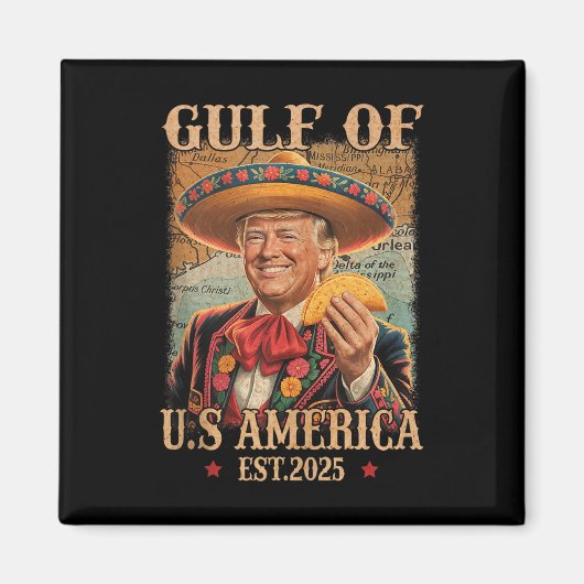 Funny Trump Shirt Americas Gulf Est 2025 Trump Mer Magnet (Vorne)