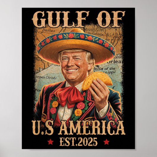 Funny Trump Shirt Americas Gulf Est 2025 Trump Mer Poster (Vorne)