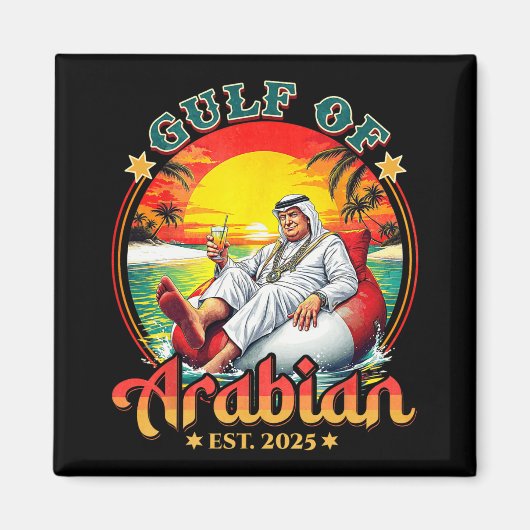 Funny Trump Shirt Golf von Arabian Est 2025 Funny Magnet (Vorne)
