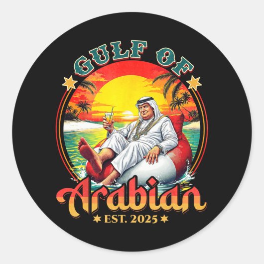 Funny Trump Shirt Golf von Arabian Est 2025 Funny Runder Aufkleber (Vorderseite)