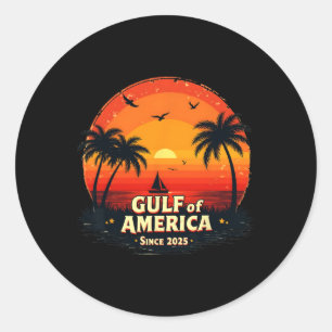Funny Trump Shirt Gulf of US America 2025 Funny Gr Runder Aufkleber