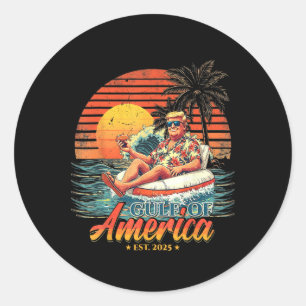 Funny Trump Shirt Gulf of US America 2025 Funny Gr Runder Aufkleber