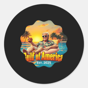Funny Trump Shirt Gulf of US America Est 2025 Styl Runder Aufkleber