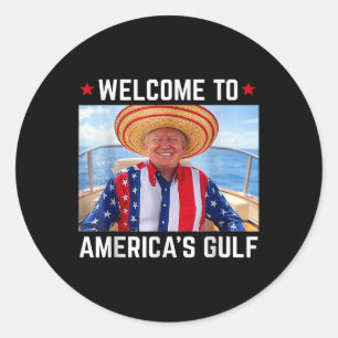 Funny Trump Shirt Gulf of US America Trump America Runder Aufkleber
