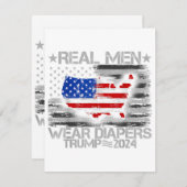 Funny Trump Shirt Real Men tragen Diapers Trump 20 Begleitkarte (Vorne/Hinten)
