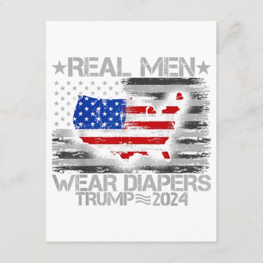Funny Trump Shirt Real Men tragen Diapers Trump 20 Begleitkarte (Rückseite)