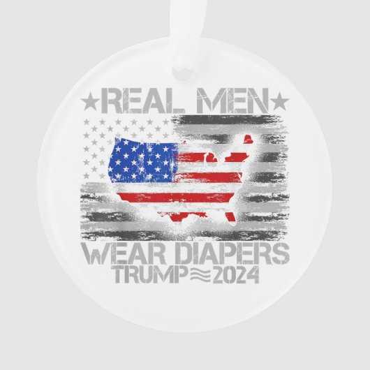 Funny Trump Shirt Real Men tragen Diapers Trump 20 Ornament (Vorderseite)