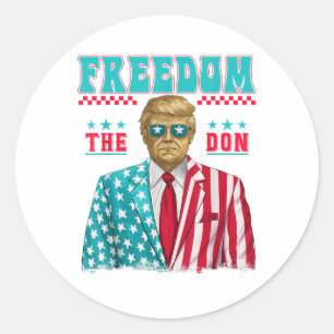 Funny Trump Shirt The Don Daddy President Freedom Runder Aufkleber