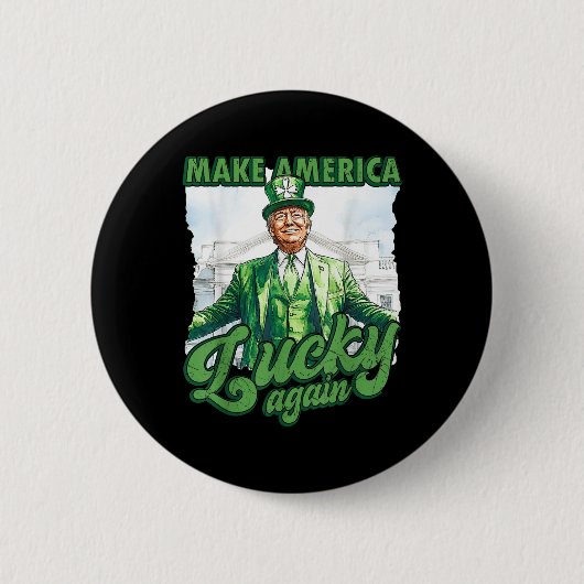 Funny Trump St Patricks Day macht Amerika glücklic Button (Vorderseite)
