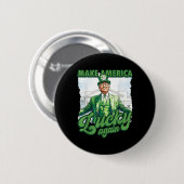 Funny Trump St Patricks Day macht Amerika glücklic Button (Vorne & Hinten)
